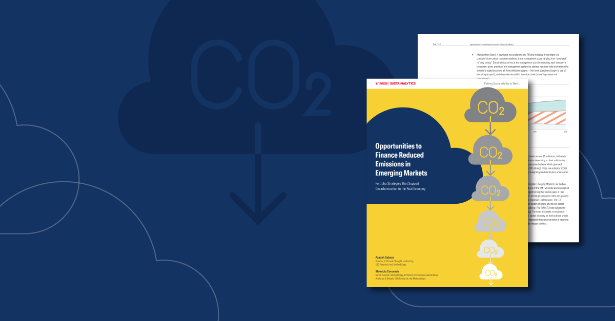 Opportunities to Finance Reduced Emissions in Emerging Markets